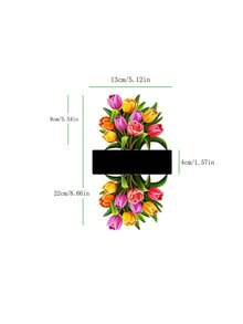 Soporte de papel higiénico de metal duradero y de alta calidad con decoración de tulipán artificial de colores - Decoración festiva para boda/fiesta/Día de San Valentín, acento para el hogar en días festivos, regalo familiar perfecto para la decoración de la mesa de la cocina y el comedor - Multicolor - Ver 8