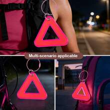 自行车反光三角标志，公路自行车反光安全警示标志。高可见度反光三角贴纸，适用于自行车、背包、宠物，增强夜间可见度。 - 彩色 - 查看 3