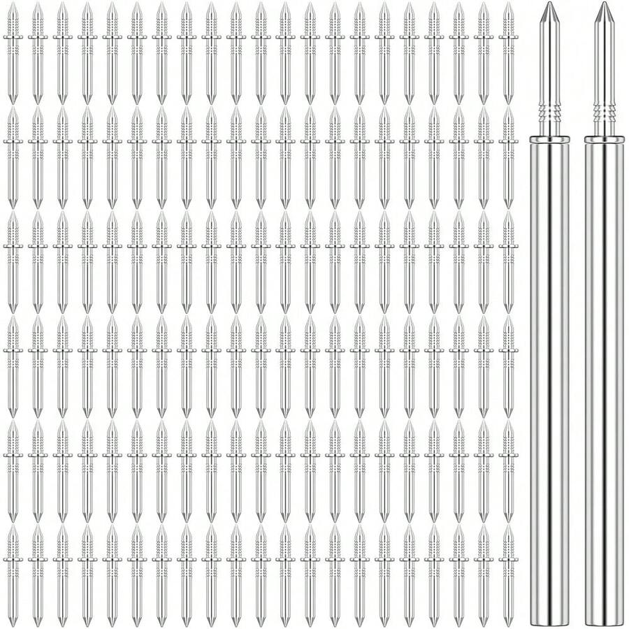 Pcs Double-Head Skirting Nails With 2 Pcs Sleeve Tool, Double Sided Nails, Double-Headed Nail, Double Head Skirting Nail Tool - Double-thread200Nails2Sleeves - View 1