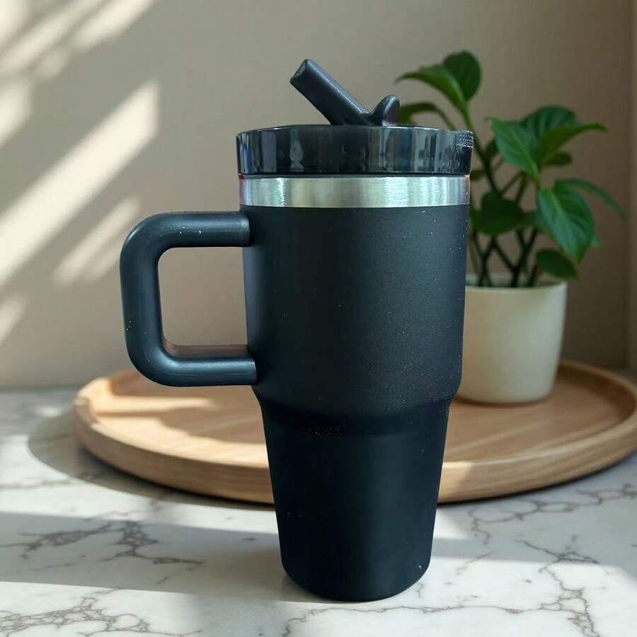 Mini Thermal Cup 360ml Stainless Steel With Acrylic Lid - Generic - 黑色 - 查看 1