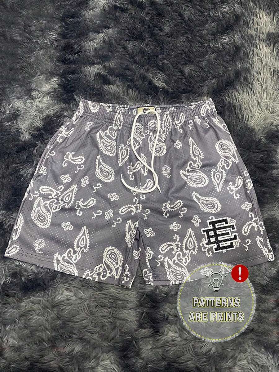 Men's Statement Print Shorts Fashion Designer Patterned Casual Daily Wear Shorts - 彩色 - 查看 1