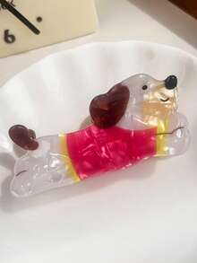可爱腊肠犬造型发夹，亚克力动物造型发饰，适合女性和女孩，甜美卡通小狗发饰 - 彩色 - 查看 13