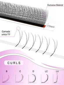 CoMango 12 Rows LC Curl New 2D Volume Lashes 0.07MM Ultra Thin 1D YY Lash Extensions Lightweight Pre-Made Fan Lash Extensions - LC - View 6