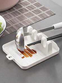 1pc Multi-Function Pot Lid & Ladle Holder, Plastic Kitchen Storage Rack, Spatula Holder, Anti-Drip Stand, Essential Kitchen Tool - Multicolor - View 9