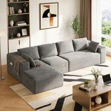 Asofer Oversized Modular Sectional Sofa, L Shaped Convertible Sectional Sofa With Chaise, Modern Couches For Living Room Apartment Office, No Assembly, Grey - Grey - View 6