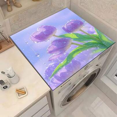 1pc Silica Gel Washing Machine And Dryer Top Pad, Washing Machine Dust Cover, Kitchen Accessory, Anti-Slip, Suitable For Laundry Room, Bathroom, Home Decor And Room Decor, Multiple Styles Available