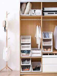 1 pieza Estantería apilable multicapa, caja de almacenamiento con cajón para ropa, toallas, ropa de cama, bolsas, papelería, especias de cocina, ropa sucia del baño, organizador ahorra espacio para armario, gabinete, estantería - Multicolor - Ver 5