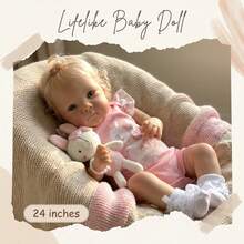 Reborn Baby Dolls - 20 Inch Soft Body Realistic Baby Doll Girl Lovely Awake Blond Curly Hair Girl Bebe Reborn De Silicona Real Life Baby Dolls With Gift Box For Kids Age 3+ Collectors - Multicolor - View 10