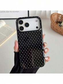 GIIPPA Glossy White Polka Phone On Black Background, Compatible With 17, 17, 16, 15, 14, 13, 12, 11, Pro, Plus, X, XS - Xanh đậm - Xem 8