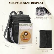 Men's Fashion Backpack Handbag PU Leather Men's Backpack Convertible Backpack Men's And Women's Casual Shoulder Bag With Tassel For Back To School - Multicolor - View 5