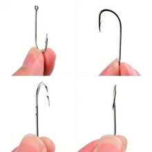 50pcs Sharp Long Shank Fishing Hooks - Size 1-12 Eyed Hooks, With Portable Plastic Box - Suitable For Freshwater And Saltwater Fishing - Barbed Hooks For Higher Catch Rate - Fishing Tackle Accessories - Silver - View 10