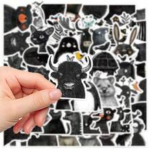 50张可爱卡通极简线条动物涂鸦贴纸，适用于剪贴簿、文具、行李箱、笔记本等。 - 彩色 - 查看 7