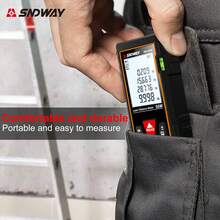 SNDWAY 1pc Digital Laser Distance Meter With 2 Bubble Levels, Precise Laser Measurement Tool, Measuring Range 50m/70m/105m/125m, Accuracy 2mm, Can Measure Area, Volume And Pythagorean Theorem - A - View 7