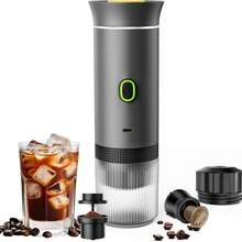 1 pieza Máquina de café portátil en cápsula, pantalla LED, máquina de café eléctrica, función de autocalentamiento, compatible con café molido y cápsulas, adecuada para camping, viajes, oficina, entusiastas del café, regalos de vacaciones - Multicolor - Ver 11