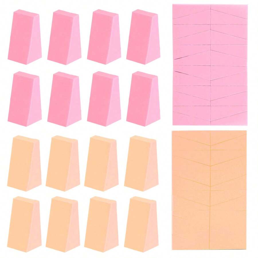48Pcs Wedge Shaped Makeup Sponge Foundation, Latex Small Foam Sponge Applicators Blending Powder Festival Cosmetic Tools - Bộ 48 món - Xem 1