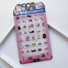 1 pieza Pegatinas 3D de animales de dibujos animados NEKONI, pegatinas creativas para scrapbooking, diario DIY, papelería linda, regalo escolar - Multicolor - Ver 1