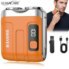 Mini Portable Men's Electric Shaving Kit - Double-Ring Floating Blade Head, Multi-Purpose Electric Trimmer, USB Rechargeable Lithium Battery, LED Digital Display, Car-Mounted Shaving Kit, Magnetic Floating Blade Head, Christmas Gift - Multicolor - View 14