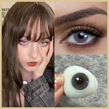 Lalens Christmas Green Color Contact Lenses, Natural Green Contact Lenses, Contact Lenses, Makeup Contact Lenses, Eye Makeup, Soft Contact Lenses, Contact Lenses, Blue Contact Lenses, Blue Lens, Green Lens, Suitable For Dates And Daily Wear, Fashion Contact Lenses, Halloween Costume Cosplay - Hidrocor Graphite - View 7