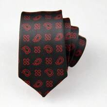1pc Floral & Geometric Print Casual Polyester Necktie, Handmade Narrow 6cm/3.26in, Spring/Autumn - Multicolor - View 7
