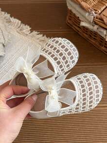 2026 New Breathable Mesh Bowknot Fashion Comfortable Princess Shoes For Girls, Non-Slip Soft Bottom Children Sandals - White - View 6