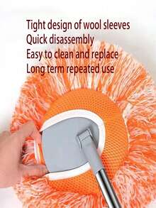 1/2/3 piezas Repuesto de cabezal de trapeador telescópico de girasol, banda elástica redonda universal, repuesto de trapeador de microfibra de chenilla de girasol - Sombrero - Ver 8