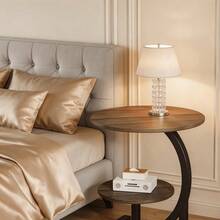 Mesa auxiliar minimalista pequeña para sofá, mesa de centro, mesita de noche, estantería de almacenamiento para sala de estar, mesa lateral para balcón - A - Ver 4