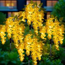 10Pcs Solar Wisteria Flower LED Light, Outdoor Garden Patio Decorative Lamp, 52pcs Beads, Dual Mode (Normal & Blinking), Plastic Material, Light Sensor Control, Removable Photovoltaic, Solar Charging Nickel Battery, Outdoor Illumination|Vibrant Garden Decor|Realistic Flower Shape, Solar Garden Lights(Pink, Blue, Yellow, Purple) - 紫藤花 - 查看 19