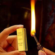 2-Piece Set Of Windproof Permanent Lighters, Creative Golden Stick Matches, Multifunctional Metal Kerosene Lighters, Mini Portable Igniters, Suitable For Outdoor Camping Fire Making And Burning Sticks, Ideal As A Gift For Boyfriend (Oil-Free), No Batteries Required - 2 vàng - Xem 10