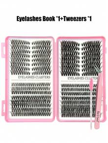 Asiteo Juego de 608 piezas de pestañas postizas en forma de ojo de gato con rizos D de 30D/40D y 30D40D, incluye pegamento para pestañas en racimo 2 en 1, pinzas, cepillo y pestañas individuales falsas naturales y esponjosas reutilizables para uso diario - Multicolor - Ver 11