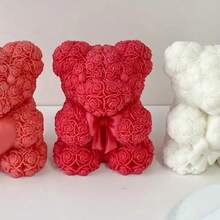 1pc Bow & Teddy Bear Shaped Fragrance Stone Silicone Mold, Handmade DIY Diffuser Stone Decor Mold, Multiple Patterns, Non-Stick & Easy Demold - White - View 7