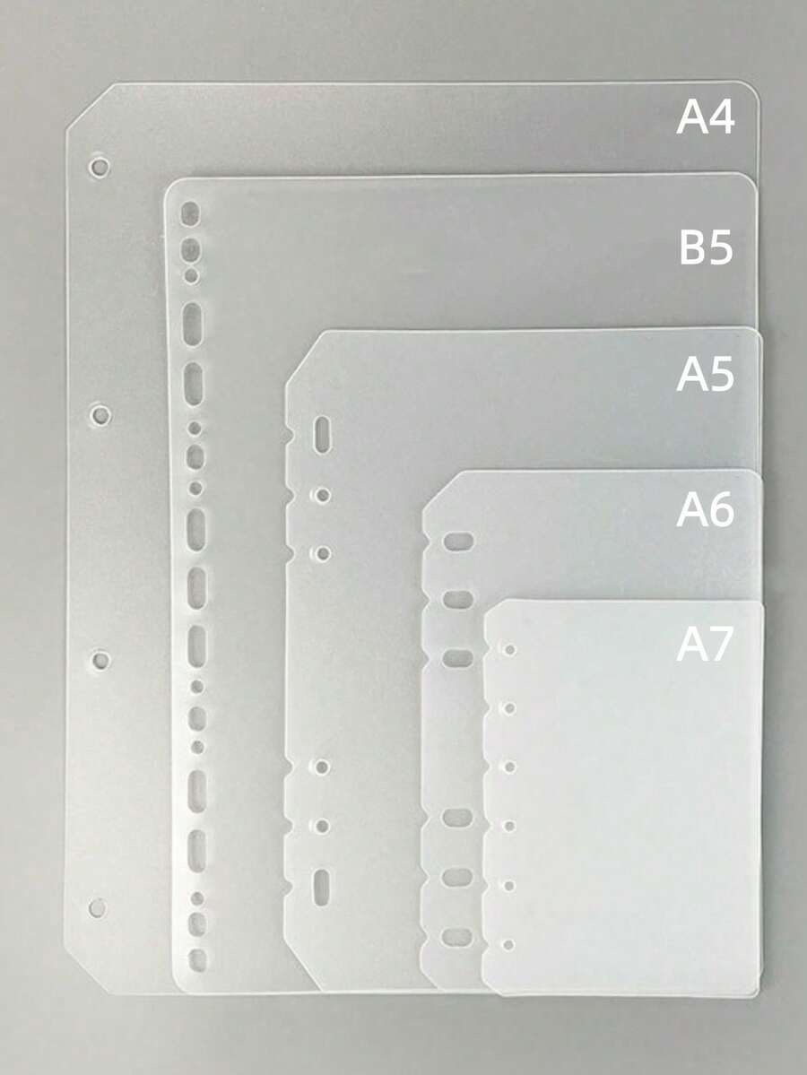 2pcs/Pack Semi-Transparent Matte PP Loose Leaf Notebook Divider Pages, A5/A6/A7/A8/M5 Size, Matte Plastic Cover Divider Sheets, Hard Binder, Suitable For School And Office, Back To School Season - A - View 1