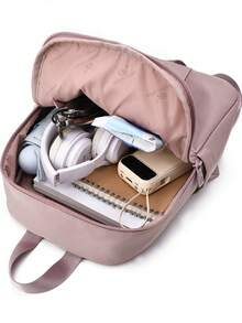 Fashionable Lightweight Travel Backpack, Laptop Bag, Outdoor Casual Small Backpack - Pink - View 5