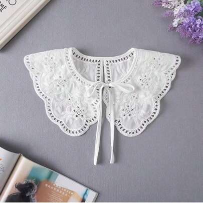 Versatile Ruffled Detachable Collar, Peter Pan Collar Layering Decoration For Women,Festival,Travel,Disco,Graduation Outfit