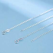 1pc S925 Sterling Silver Clavicle Chain Necklace Without Pendant, O-Shape Minimalist Necklace, Long Elegant Silver Chain, Classic & Durable, Suitable For Multiple Occasions, Holiday Gift - White - View 8
