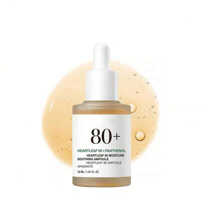 Anna Heartleaf 80 Ampolla Calmante, Esencia Facial Hidratante 30 ml - Skin care coreano con Pantenol y Ácido Hialurónico, serum para la cara y serum facial ligero, ideal para cuidado de la cara y complemento del maquillaje, fórmula no grasa y suave para piel cristalina