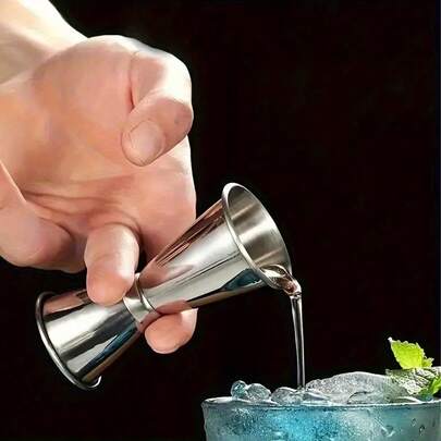 1pc Stainless Steel Roostertail Cocktail Shaker - Dual Shot Measure Cup & Jigger, Durable Bar Tool For Home Mixology, Bartending, Kitchen Gadgets - Perfect For Mother's Day & Labor Day Gifts