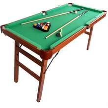 HLC 55'' Folding Pool Table Space Save Billiard Table With Cues, Ball, Chalk, Rack, Brush Included - Green - View 6