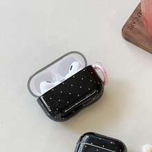 Minimalist Black Polka Dot + Hoop Pro 3/2, 4/3/2 Case, Fashion Women Earphone Case, Minimalist Earphone Case, Apple Earphone Case, Apple Earphone Cover - Black - View 3