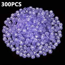 100/300/500/Pcs 4x7mm Round Acrylic Light Purple Letter Beads A-Z Mixed Loose Beads For DIY Bracelet Necklace Keychain - Purple - View 8