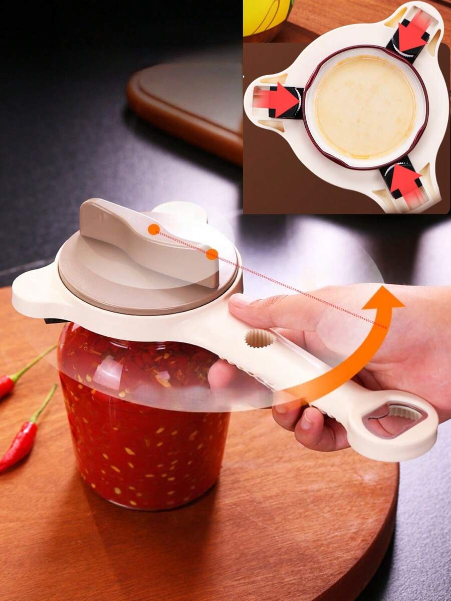 可调节开瓶器，适用于2.5-10厘米的瓶/罐开口，多功能开瓶器/开罐器，家用旋盖开启器，罐头开瓶器