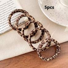5/10/15件套女士时尚高弹力豹纹发圈，复古马尾发髻发圈，百搭日常发饰 - 皮筋 - 查看 9