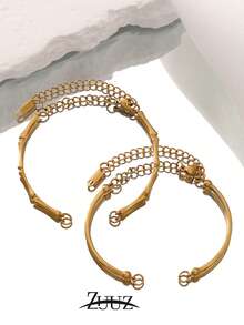 1件不锈钢竹节半手镯 DIY手镯首饰制作材料 手镯底座 手镯手工材料 配件 零件 - 1件#手鐲 - 查看 1