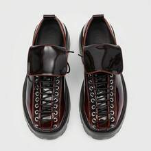 Men's Thick-Soled Workwear Casual Lace-Up Fashion Shoes 2026 New Large-Toe Derby Shoes - 紅色 - 查看 6
