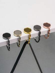 Foldable Bag Hanger Hook, Purse Hook, Handbag Hanger Table Hook, Wallet Racks, Creative Bag Hanging Rack, Folding Storage Rack, Portable Key Ring Alloy Table Hook, Women's Handbag Hangers Hooks, For Desk, Better Protection And Display Of Your Bag, Hardware Home Organizer, Bag Accessories. - Multicolor - View 4