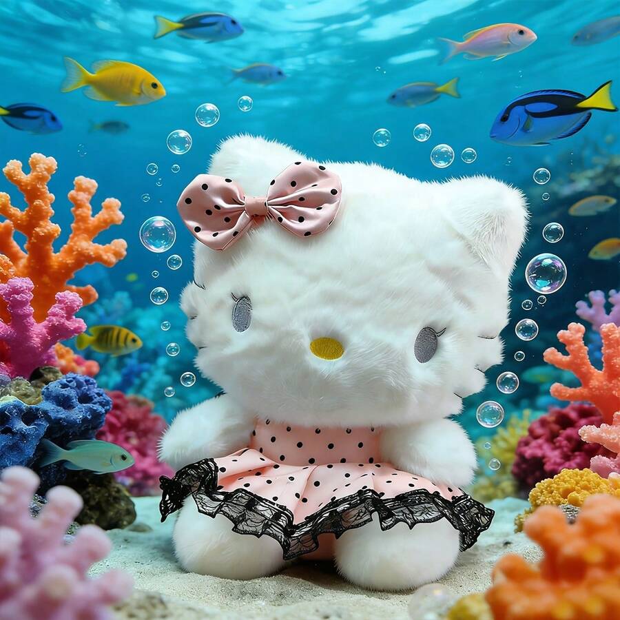 SANRIO 儿童毛绒玩具、睡眠枕头、生日礼物、纪念品、情人节礼物、适合亲子互动的毛绒玩具 - 粉色 - 查看 1