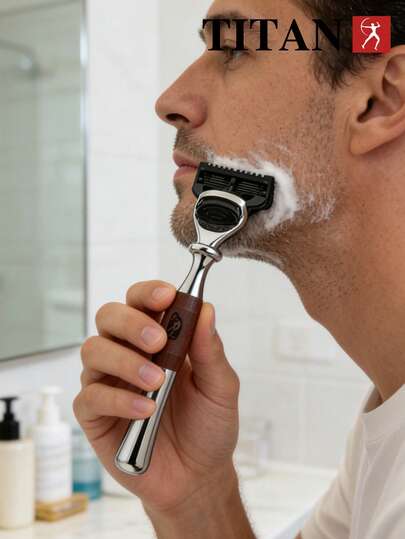 TITAN HIRLD TITAN Men's Manual Shaving Razor, Safety Razor With Replaceable Blades