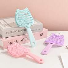 自清洁蓬松梳，大号高冠蓬松造型梳，家用长发卷发按摩梳 - 彩色 - 查看 8