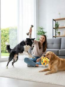 Wang Meow Pet Đồ chơi cho chó có nút thắt phát ra tiếng kêu, được thiết kế như một chiếc đĩa bay có nút thắt phát ra tiếng kêu, đồ chơi ném và nhặt cho chó, thiết kế ném và nhặt tương tác có tiếng kêu, cấu trúc bền chắc, chống cắn giúp làm sạch răng và phù hợp với chó cắn mạnh, trò chơi huấn luyện ngoài trời. - Nhiều màu - Xem 10