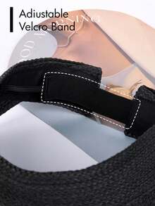 Women's Sun Hat, Beach Hat, Raffia Sun Hat, Wide Brim Straw Ponytail Hat, Foldable, Gift - Multicolor - View 8