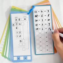 Lachilly (15 CARDS) 0-12 Math Flashcards Multiplication & Division Reusable Double Sided Math Cards Self Check Table Montessori Educational Learning Toys For Kids Mathematics Operations Thought Training Cards - Multicolor - View 13